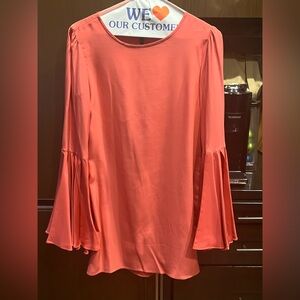 Elizabeth and James silk bell sleeve dress in Coral sz XS